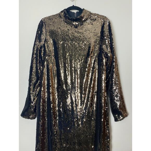 NEW TED BAKER DRESS 10 BROWN FESTIVE HOLIDAYS EVENING - Picture 9 of 16